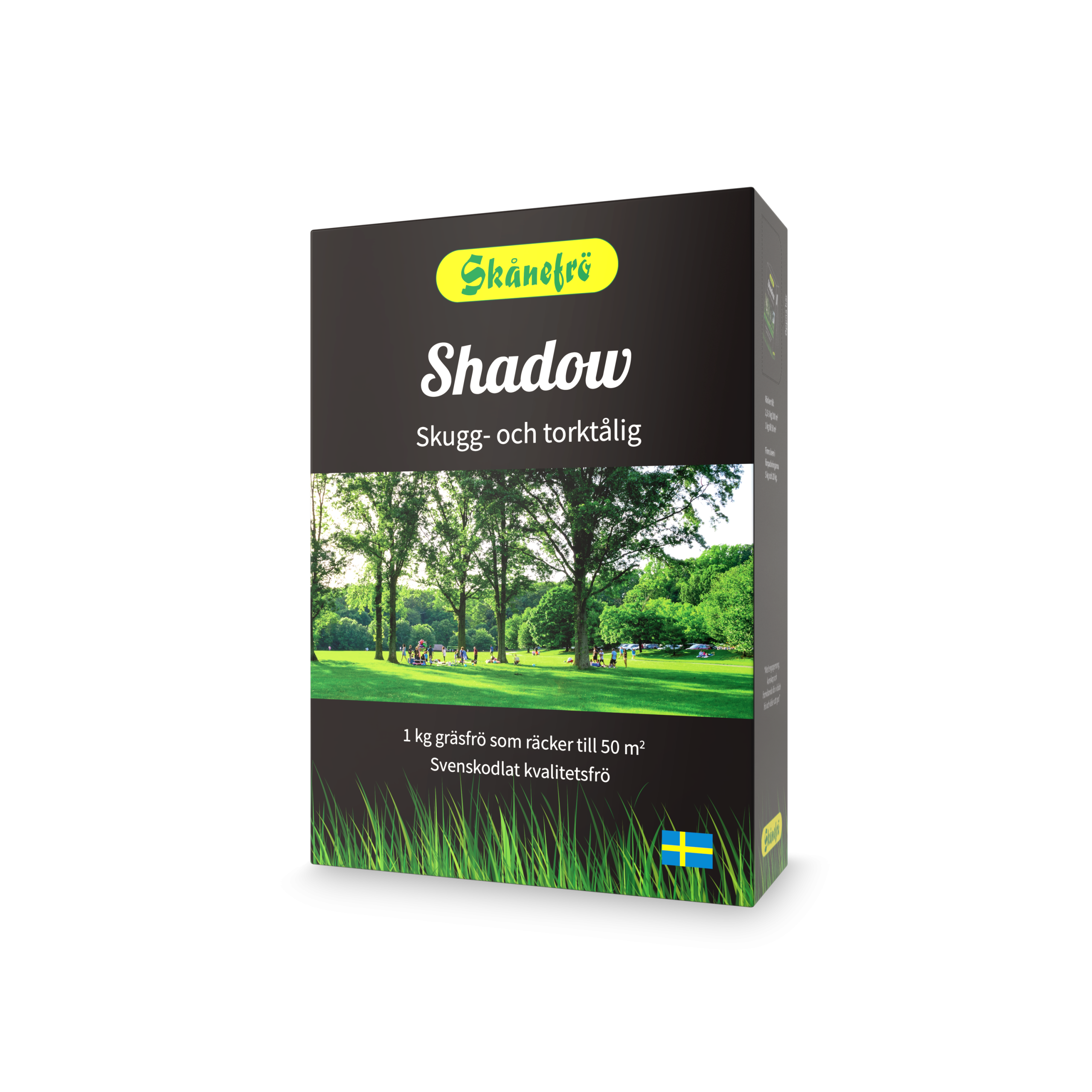 Förpackning med gräsfrö Shadow från Skånefrö.