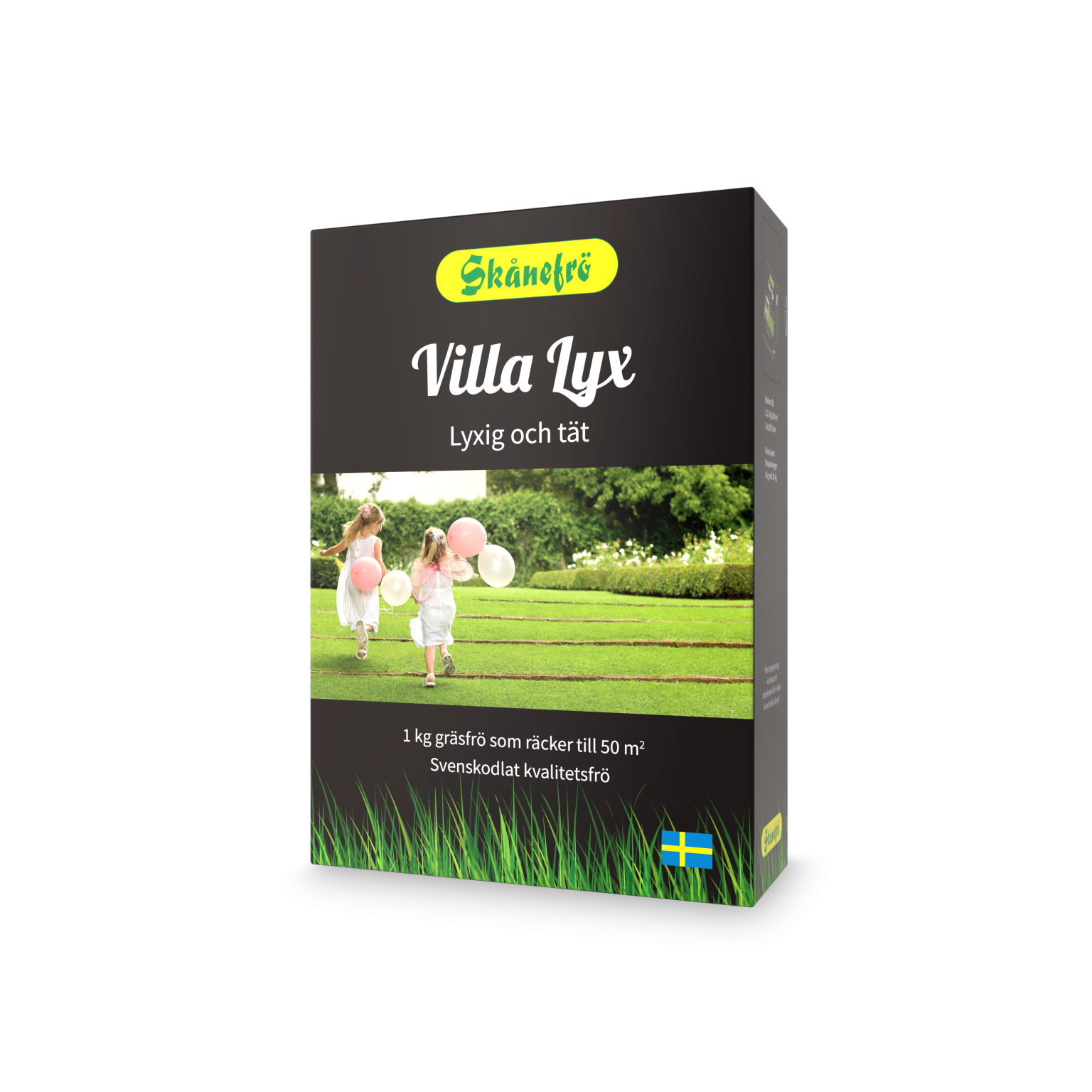 1 kg Förpackning med gräsfrö Villa lyx från Skånefrö.