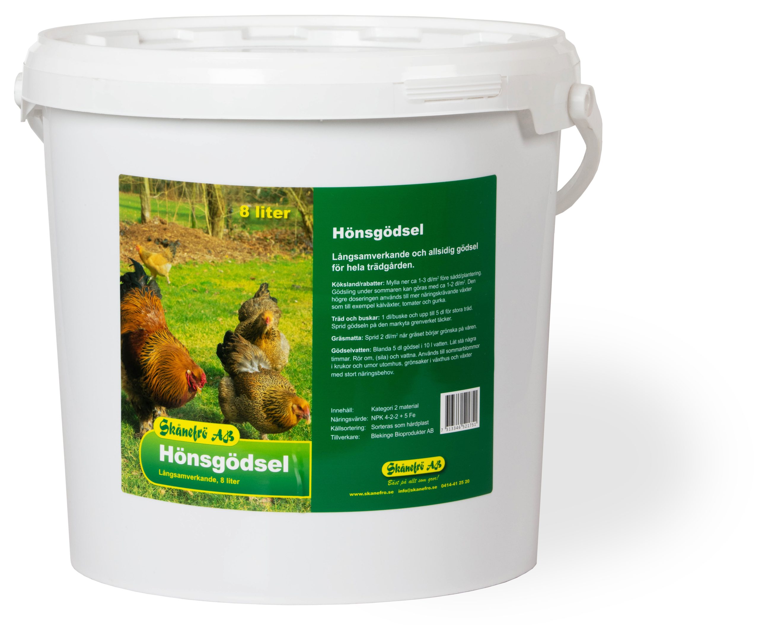 Hönsgödsel i hink